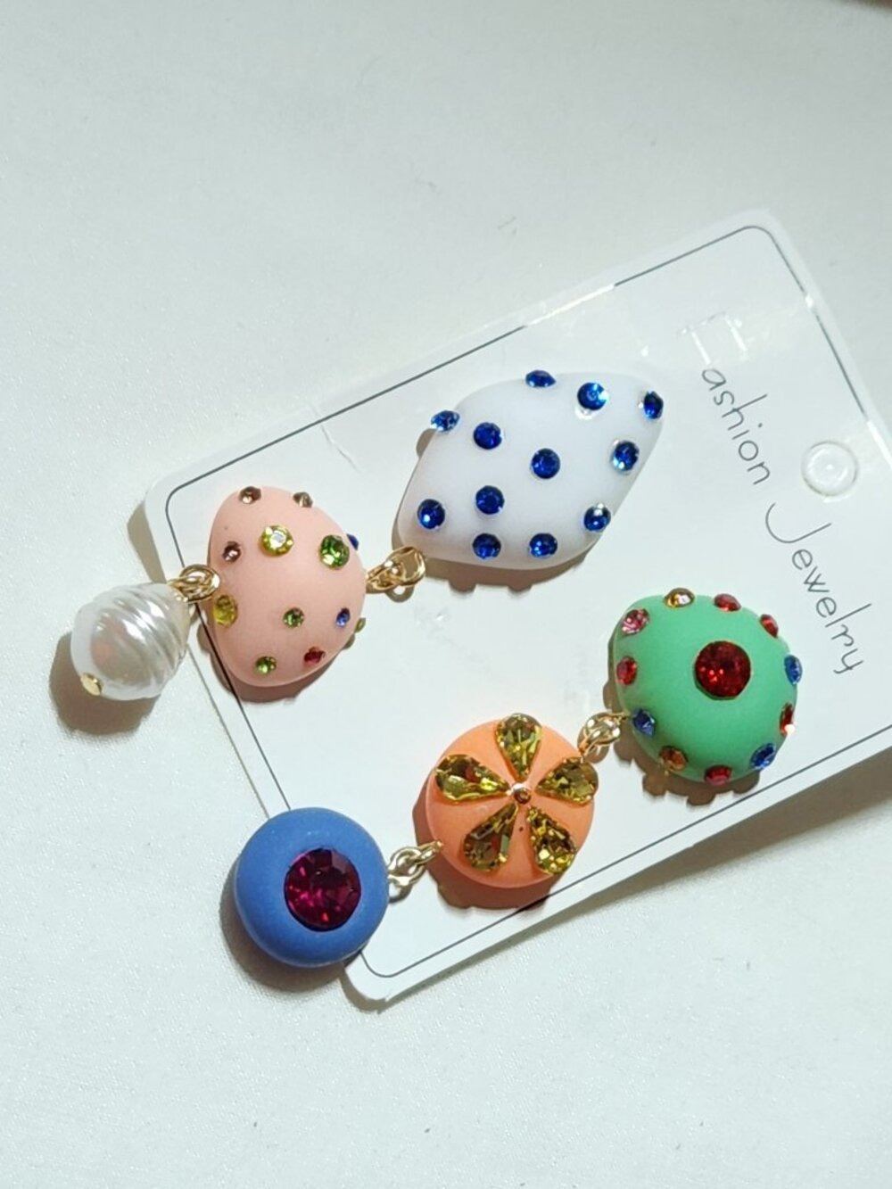 3 FOR $20 Fun mismatched earrings bright colors polka dots NEW